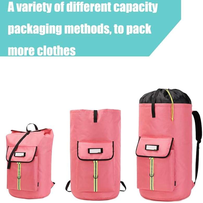 SUOVOCK laundry bag backpack,extra-large heavy duty laundry bags,laundry backpack for college students,drawstring closure (bright red Laundry Backpack) - Image 6