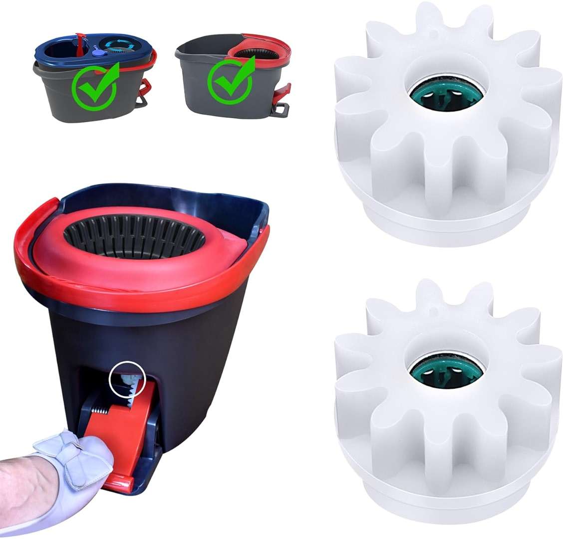 2 Pcs Easy Mop Pedal Broom Spin Mop Replacement One Way Clutch Bearing Bucket Gear Sprockets Repair Compatiable with Oceda Vilida and Market 90% Spin Mop System (2 Pcs Bearing Bucket Gears) - Image 9