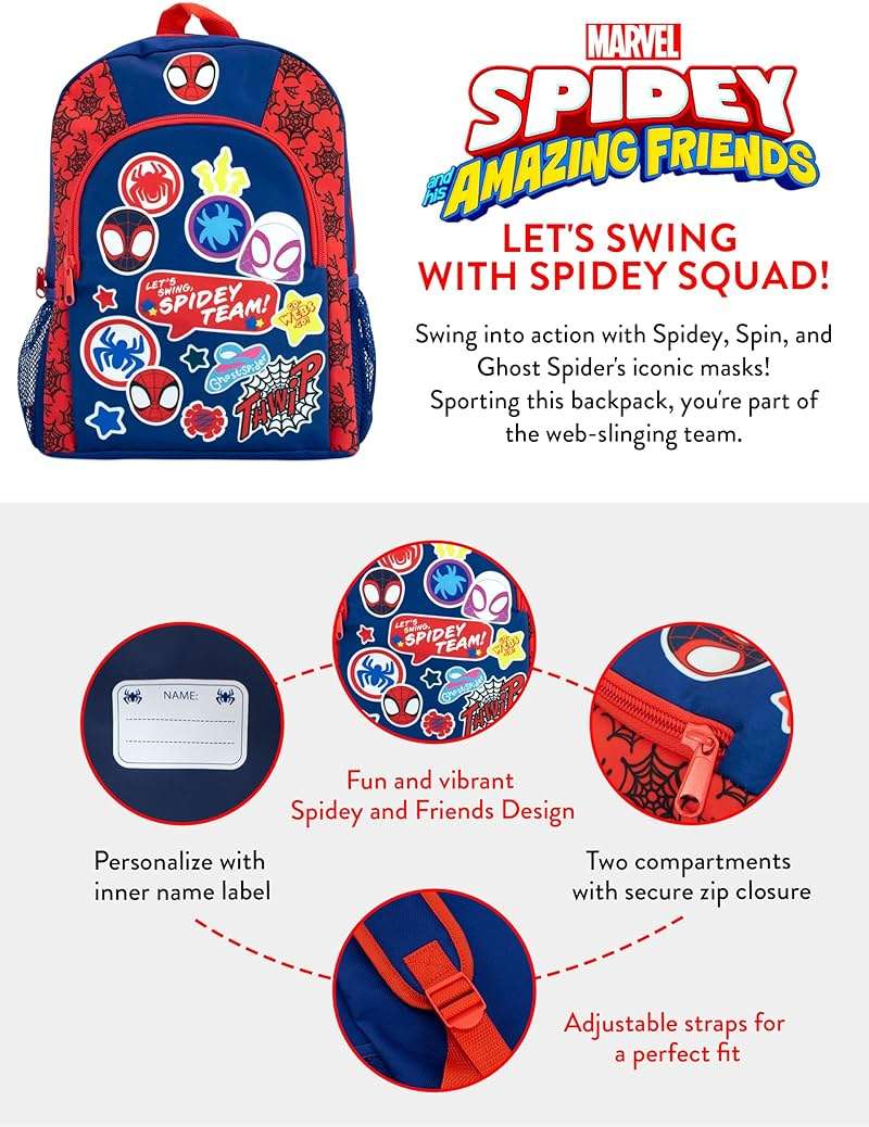 Marvel Spiderman Backpack | Spidey And His Amazing Friends Kids Backpack I School Bag For Boys And Girls I Toddler Rucksack - Image 4