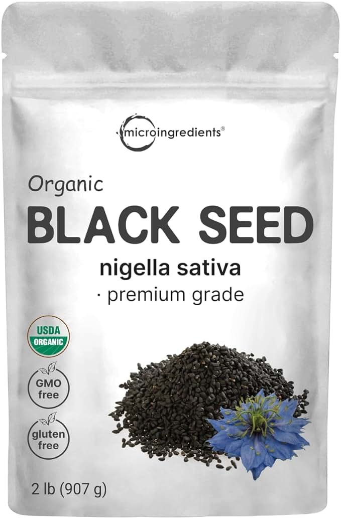 Organic Black Cumin Seed (Nigella Sativa), 2lbs | Premium Grade Whole Black Seed from Egypt | Great for Baking, Seasoning, and Cooking | Additive Free, Non-GMO, Bulk Supply - Product Image