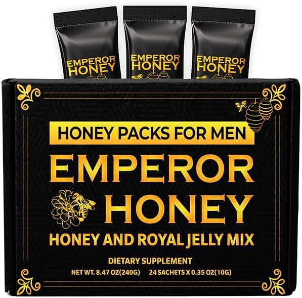 Halal Honey Extra Strength For Men Raw Organic Honey with Premium Natural Royal Jelly Bee Pollen & 100% Pure (Large Pack of 24 Honey Packets) - Image 1