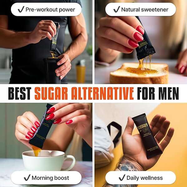 Halal Honey Extra Strength For Men Raw Organic Honey with Premium Natural Royal Jelly Bee Pollen & 100% Pure (Large Pack of 24 Honey Packets) - Image 6