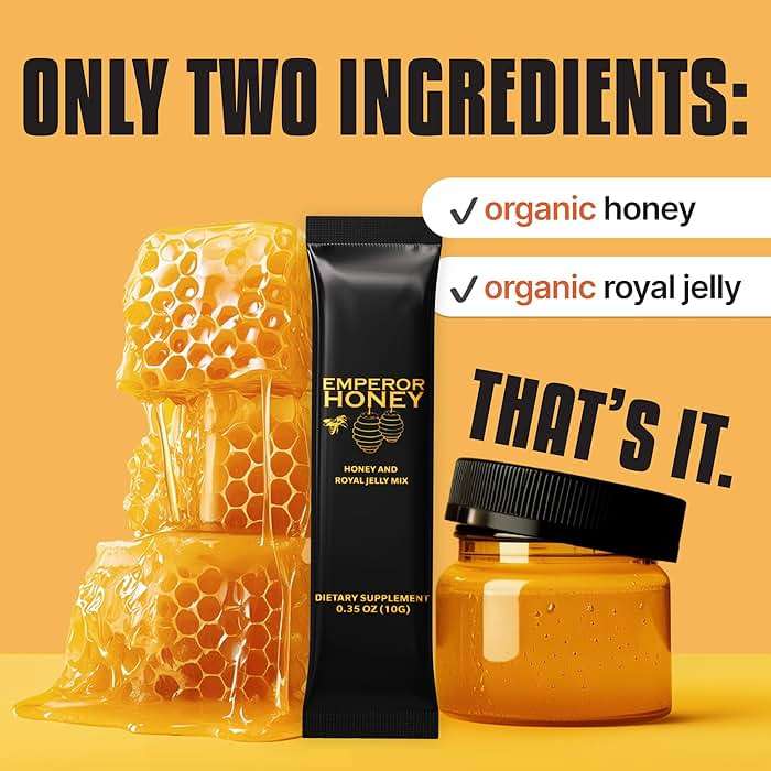 Halal Honey Extra Strength For Men Raw Organic Honey with Premium Natural Royal Jelly Bee Pollen & 100% Pure (Large Pack of 24 Honey Packets) - Image 7