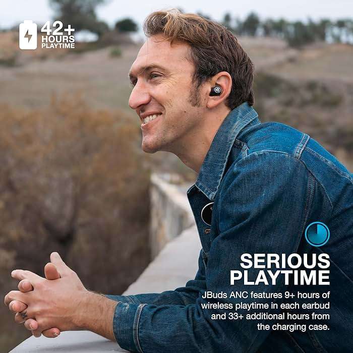 JLab JBuds ANC 3, True Wireless Earbuds, Active Noise Cancelling, Multipoint Connect, Google Fast Pair, Black - Image 4