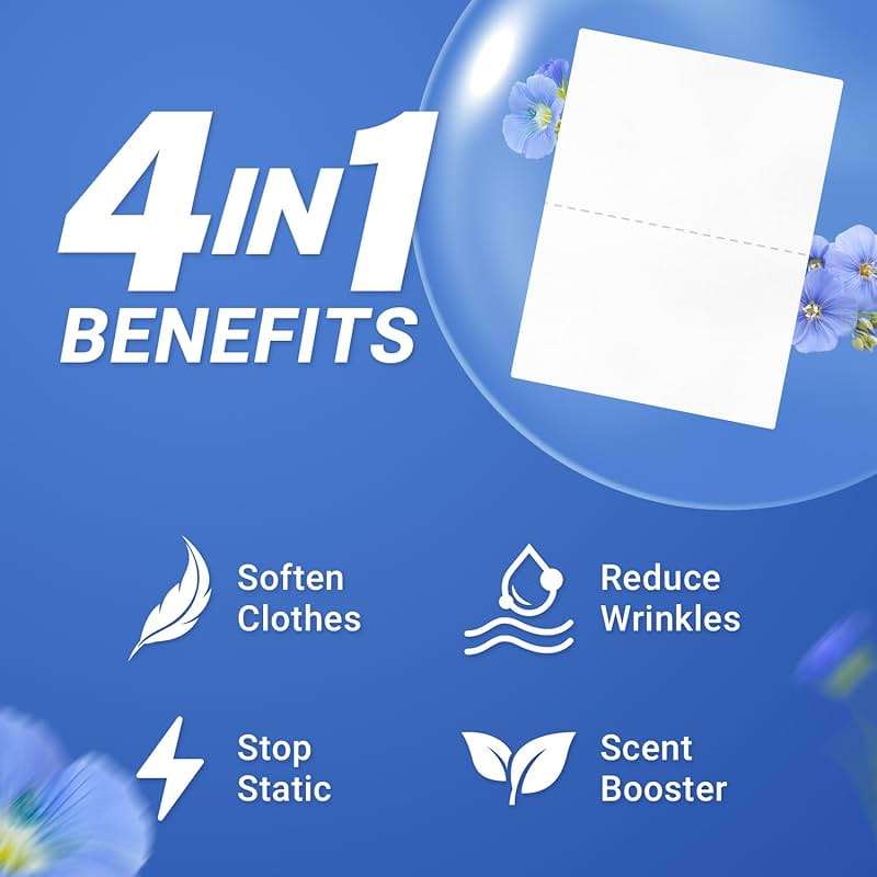 Soulink Fabric Softener Sheets for Washing Machine, No Plastic Jug Soap Strips, Alternative to Fabric Softener Liquid and Pods, Fresh Linen Scent, Up to 240 Loads - Image 2