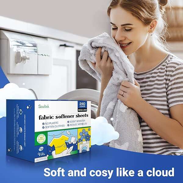 Soulink Fabric Softener Sheets for Washing Machine, No Plastic Jug Soap Strips, Alternative to Fabric Softener Liquid and Pods, Fresh Linen Scent, Up to 240 Loads - Image 4