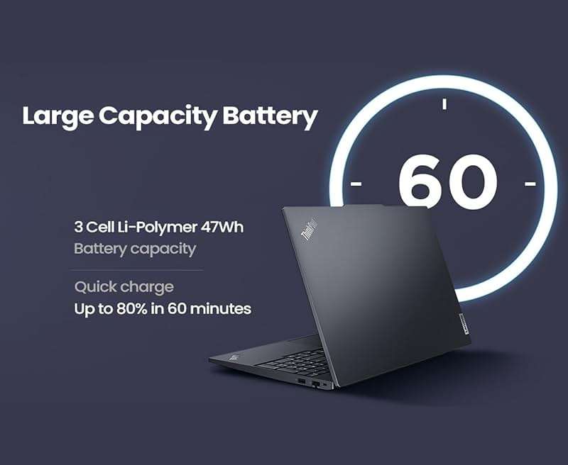 Lenovo ThinkPad E16 Gen 2 Business Laptop (16" FHD+ Touchscreen, AMD Ryzen 7 7735U (> Intel i7-1355U), 16GB DDR5 RAM, 512GB SSD), Backlit KB, 1080p Webcam, Wi-Fi 6E, Ethernet, Win 11 Pro w/ Copilot - Image 7