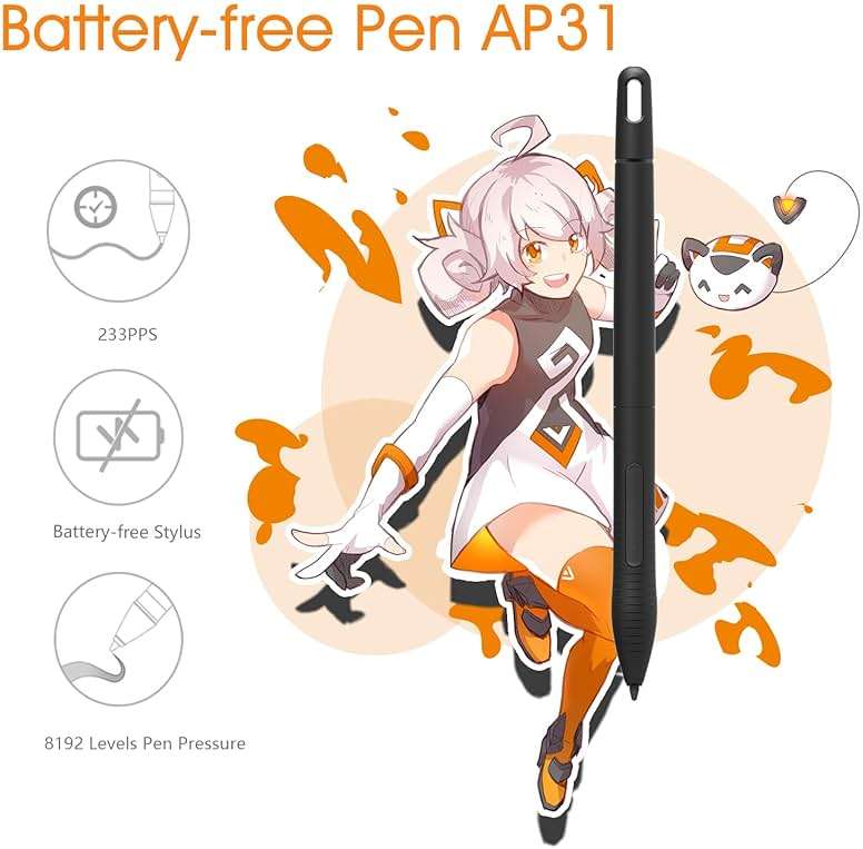 GAOMON M10K 10 x 6.25 Inches Graphic Drawing Tablet with 8192 Levels Battery-Free Stylus and 10 Customizable Hot-Keys for Digital Drawing & OSU & Online Teaching-for Mac&Windows - Image 8