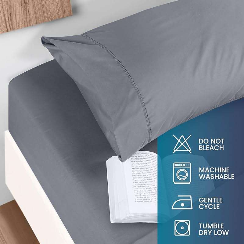 Utopia Bedding Queen Sheet Set, Soft Microfiber 4 Piece Bed Sheets with 15" Deep Pocket - Easy Care Brushed Microfiber (Queen, Grey) - Image 5
