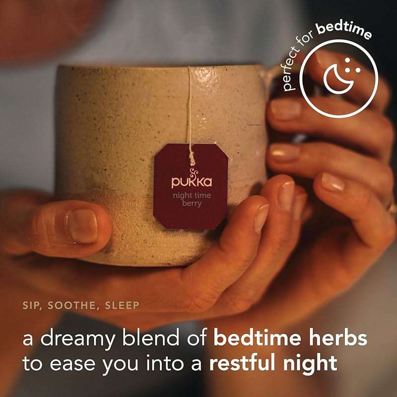 Pukka Night Time Berry Organic Herbal Tea, Soothing Infusion With Chamomile, Lavender & Elderberry, Tea Gift Set For Bedtime Relaxation, Caffeine Free, 80 Total Bags (20ct - Pack of 4) - Image 4
