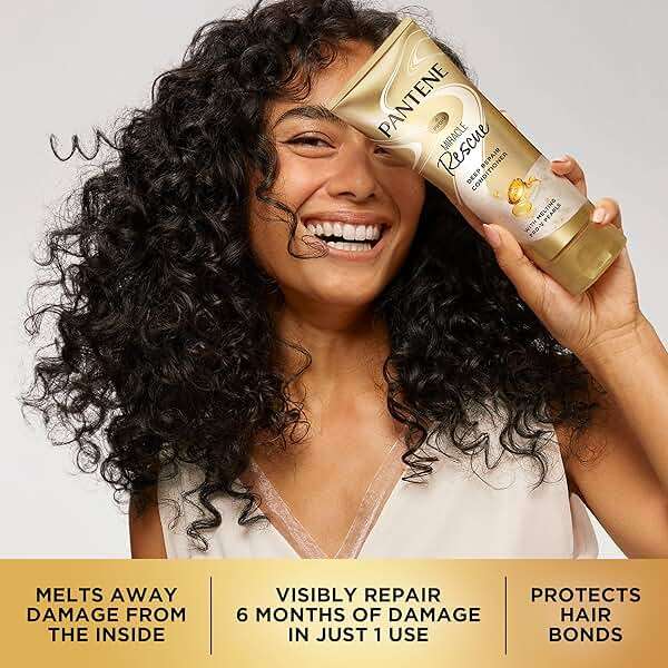 Pantene Miracle Rescue Deep Conditioner with Melting Pro-V Pearls - For Dry, Damaged, or Color-Treated Hair - Intense Moisture & Repair - 8.0 Oz - Image 8