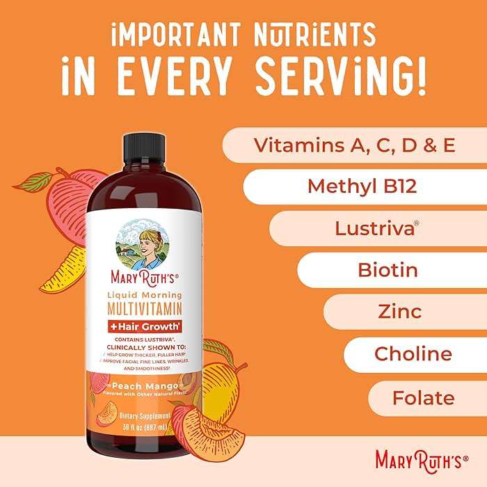 MARYRUTH'S Liquid Multivitamin + Hair Growth | Clinically Tested in Women for Thicker Hair & Facial Wrinkles | Biotin 10000mcg | Lustriva Hair Growth Supplements | Skin Care | Ages 18+ | 30 Fl Oz - Image 7