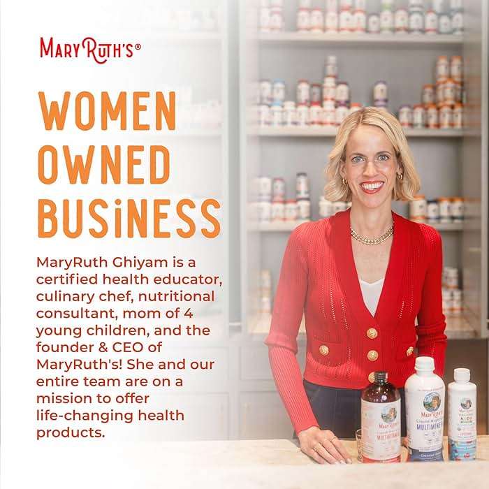 MARYRUTH'S Liquid Multivitamin + Hair Growth | Clinically Tested in Women for Thicker Hair & Facial Wrinkles | Biotin 10000mcg | Lustriva Hair Growth Supplements | Skin Care | Ages 18+ | 30 Fl Oz - Image 9