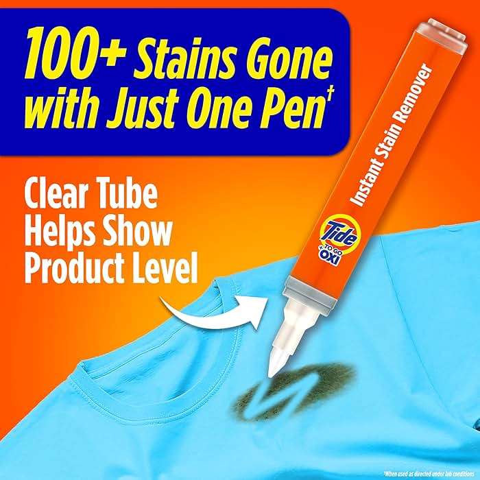 Tide Stain Remover for Clothes, Tide To Go Pen, Instant Stain & Spot Remover for Clothes, Travel & Pocket Size, 5 Count (Pack of 1) (Packaging May Vary) - Image 2