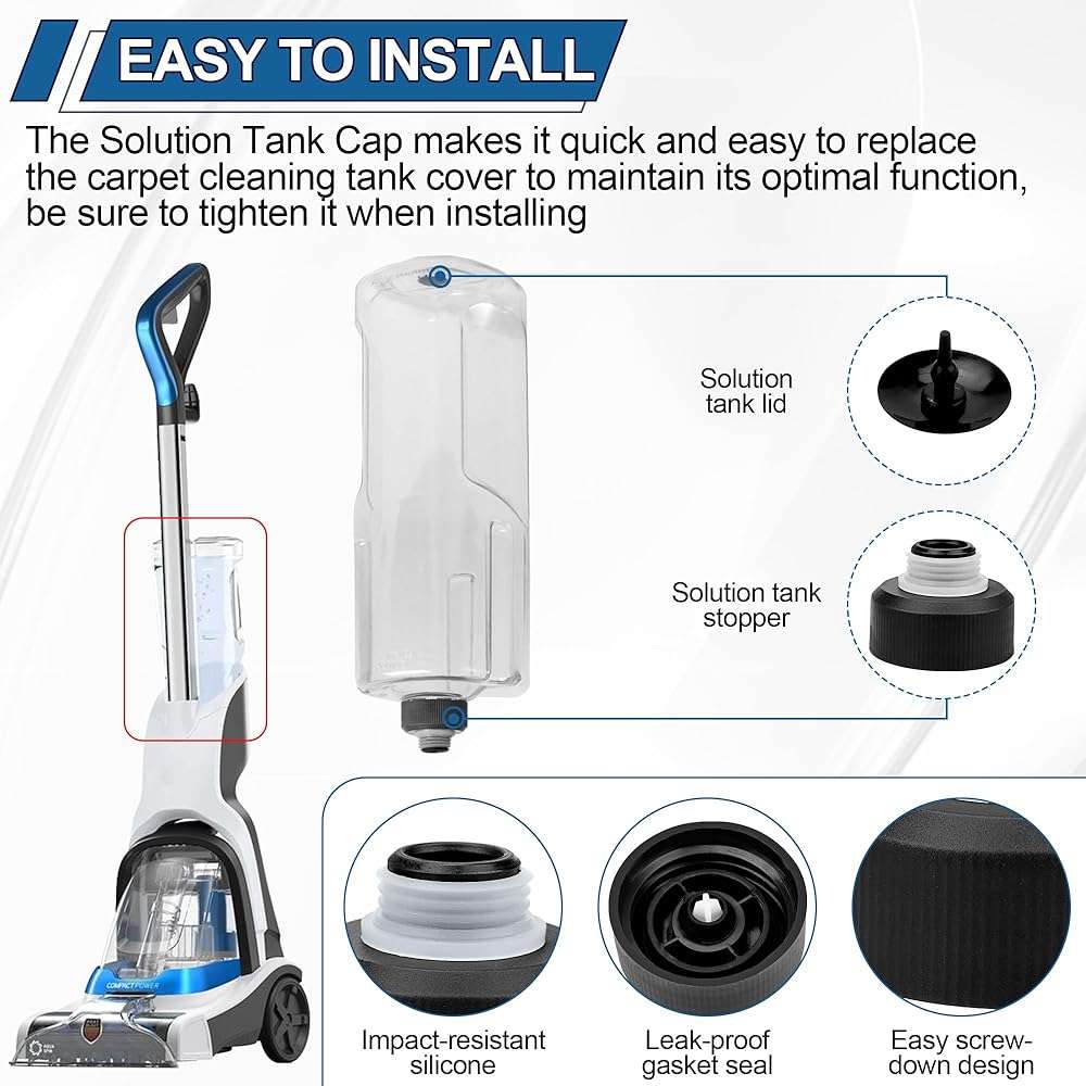 440012803 Solution Tank Cap for Hoover Carpet Cleaner Replacement Parts, Pet Shampooer Carpet Cleaner Cap Compatible with Hoover SmartWash fh52000, Powerdash Pet fh50700 and FloorMate Jet Machine - Image 5