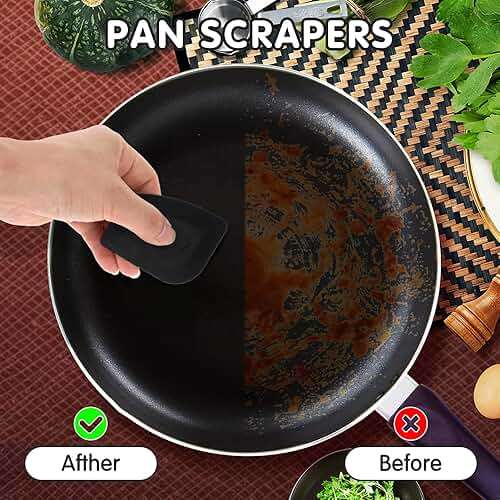 3Pcs Pan Scraper Dish Scraper Plastic Pot Scraper Kitchen Scraper Cast Iron Skillet Pan Scraper Tool for Cleaning - Image 7