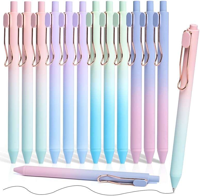 Drawdart Smooth Writing Pens, 12 Pcs No Bleed & Smear, Black Ink Fine Point (0.5mm), Retractable Aesthetic Journaling Pens for Women & Men - Image 8