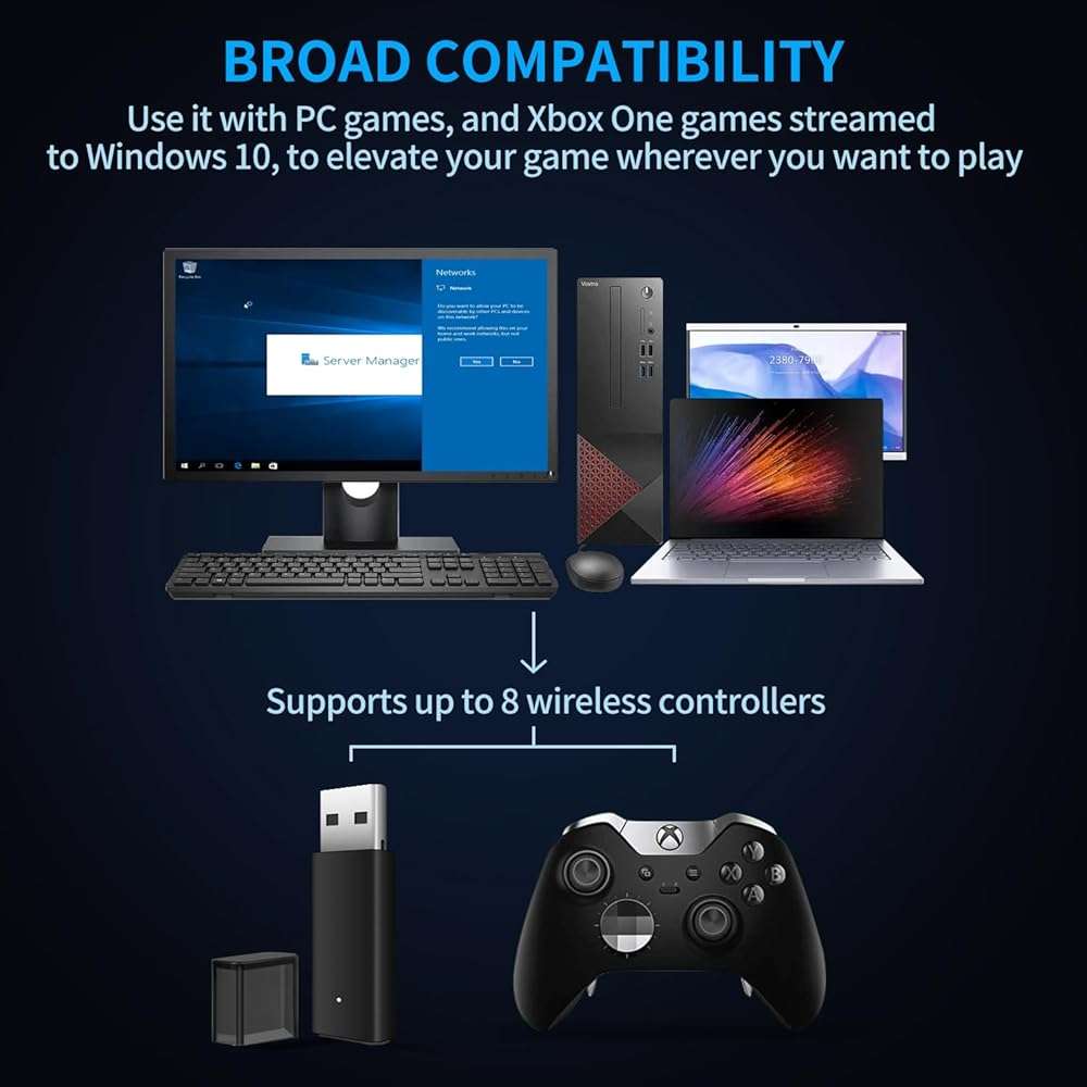 Wireless Adapter with Original IC Chip Compatible with Xbox One Controller for PC Windows 10 11 - Image 4
