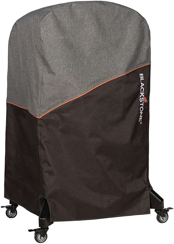 Blackstone Pizza Oven Cover Fits Standing Pizza Oven Model 6825 Water Resistant, Heavy Duty 600D Polyester Canvas Pizza Oven Cover, Black, Orange & Gray - Image 1