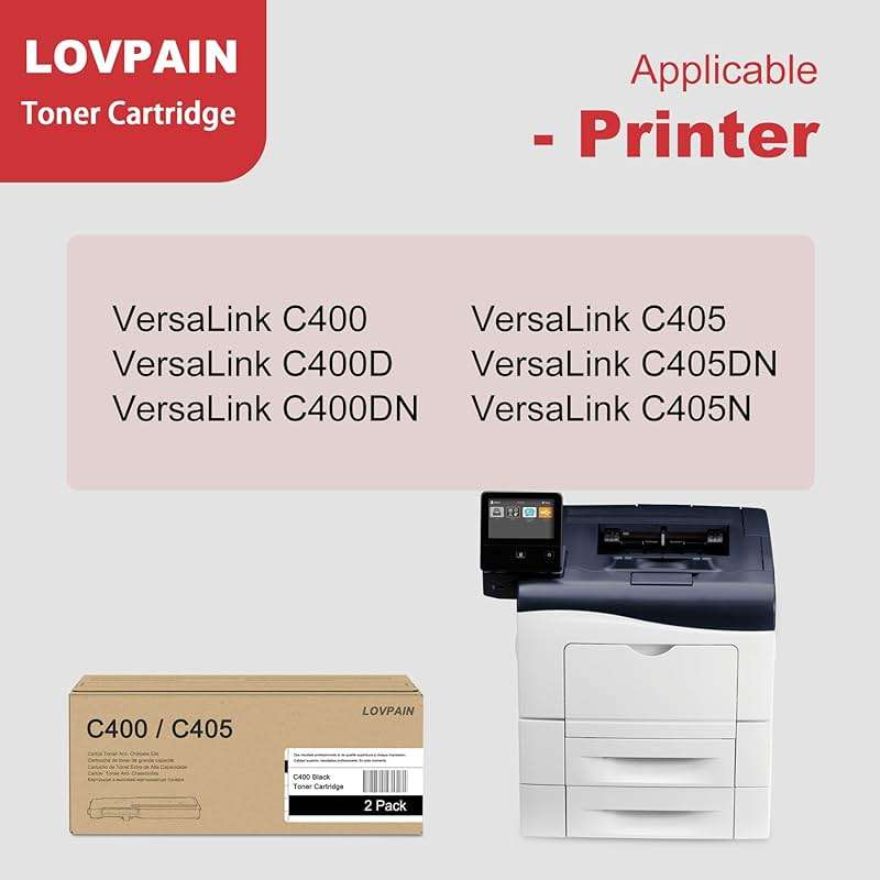 LOVPAIN VersaLink C400/C405 Black Extra High Capacity Toner Cartridge 2 Pack (10,800 Page/Pack) - Lvan Compatible 106R03536 Toner Cartridge Replacement for Xerox VersaLink C400 C405 Printer - Image 3
