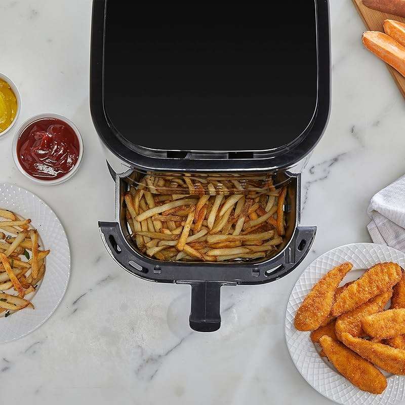 West Bend Compact Air Fryer 5-Quart Capacity with Digital Controls LCD Display and 10 Cooking Presets with Shake Reminder, Nonstick Frying Basket, 1500-Watts, Black - Image 5
