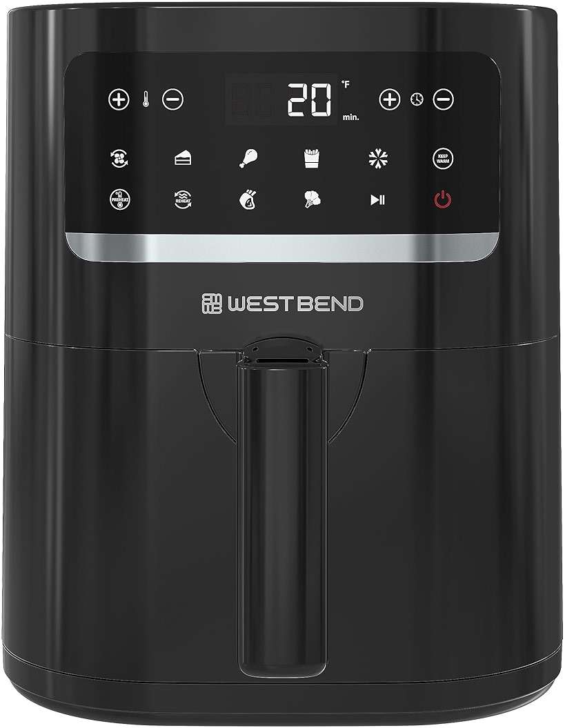 West Bend Compact Air Fryer 5-Quart Capacity with Digital Controls LCD Display and 10 Cooking Presets with Shake Reminder, Nonstick Frying Basket, 1500-Watts, Black - Image 6