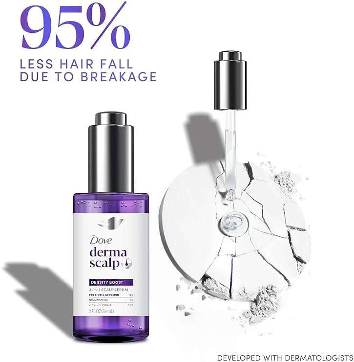 Dove Derma Scalp Density Boost 3-in-1 Scalp Serum 1 ct With Prebiotic Glycerin, Zinc + Peptides, and Niacinamide For Breakage And Hair Thinning 2 oz - Image 4