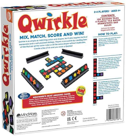 MindWare Qwirkle With Trays Board Game for Kids Ages 6+ Strategy Tile Game for Family Game Night 2-4 Players with 108 Wooden Tiles and 4 Trays - Image 6