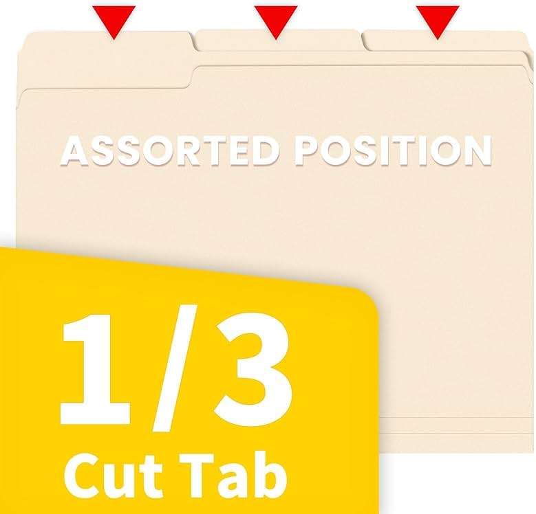 SUNEE Manilla Folders Letter Size (8.5 x 11 inches), 250 Per Box, 1/3 Cut Tab for Easy Labeling and Organization, Durable Standard Paper for Home, Office, School Filing - Image 5