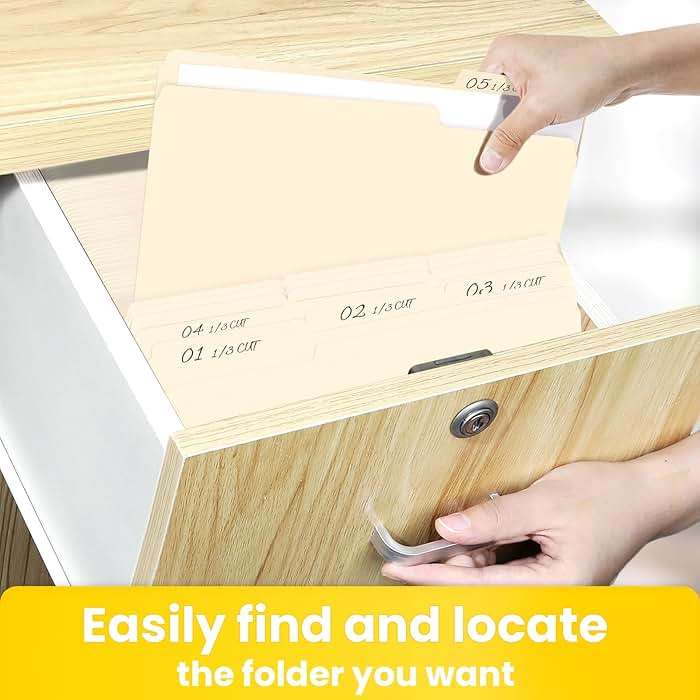 SUNEE Manilla Folders Letter Size (8.5 x 11 inches), 250 Per Box, 1/3 Cut Tab for Easy Labeling and Organization, Durable Standard Paper for Home, Office, School Filing - Image 6
