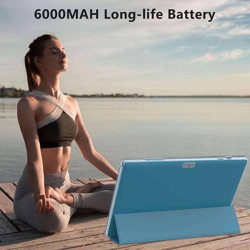CUPEISI Android 16 Tablet 10 Inch, 20GB RAM+128GB ROM/ 2TB Expandable, 2.0GHz Octa-core Processor, 1280*800 HD Screen, 5G WiFi6 BT 5.0, 2 in 1 Tablets with Keyboard Case Mouse Stylus, Widevine L1 Blue - Image 8