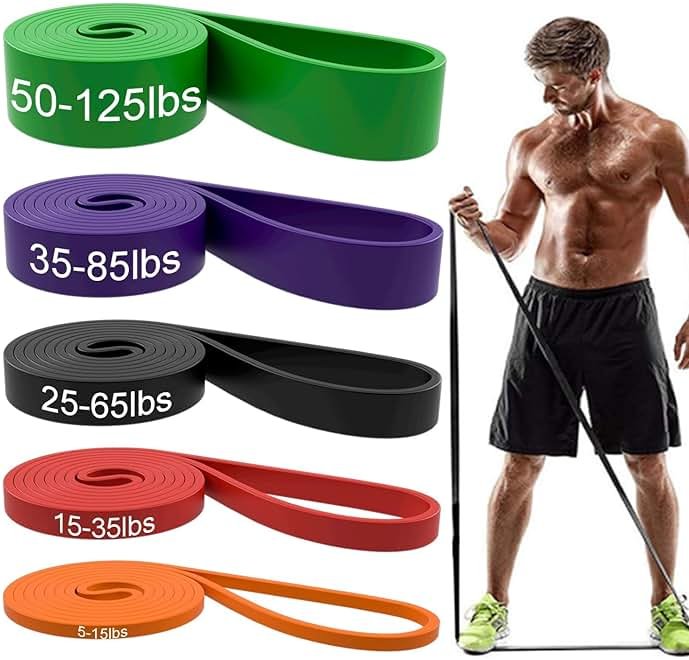 Resistance Bands, Pull Up Assist Bands - Workout Bands, Eexercise Bands, Long Resistance Bands Set for Working Out, Fitness, Training, Physical Therapy for Men Women - Product Image