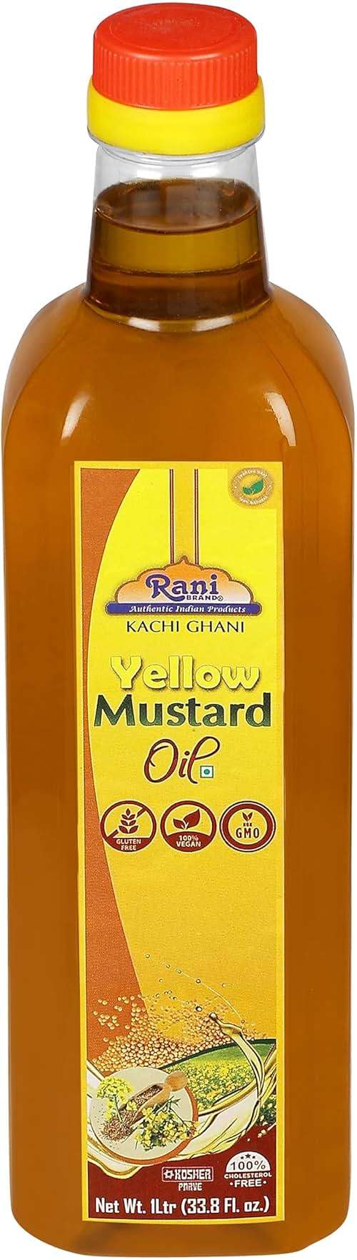 Rani Yellow Mustard Oil (Kachi Ghani) 33.8 Ounce (1 Liter) NON-GMO | Gluten Free | Vegan | 100% Natural | Kosher - Image 4