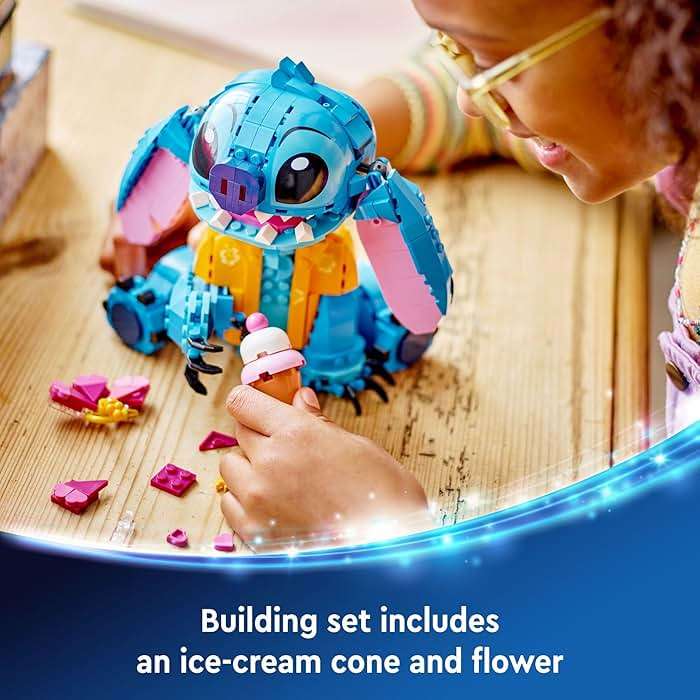 LEGO Disney Stitch Toy Building Kit, Disney Toy for 9 Year Old Kids, Buildable Figure with Ice Cream Cone, Fun Gift for Girls, Boys and Lovers of The Hit Movie Lilo and Stitch, 43249 - Image 5