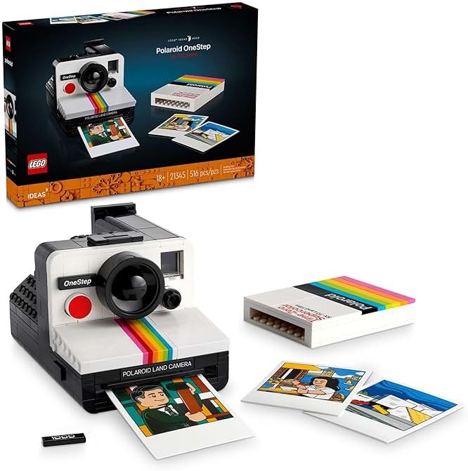 LEGO Ideas Polaroid OneStep SX-70 Building Set for Adults - Vintage Polaroid Model DIY Craft Kit, Ages 18+ - Gift for Birthdays - 21345 - Product Image