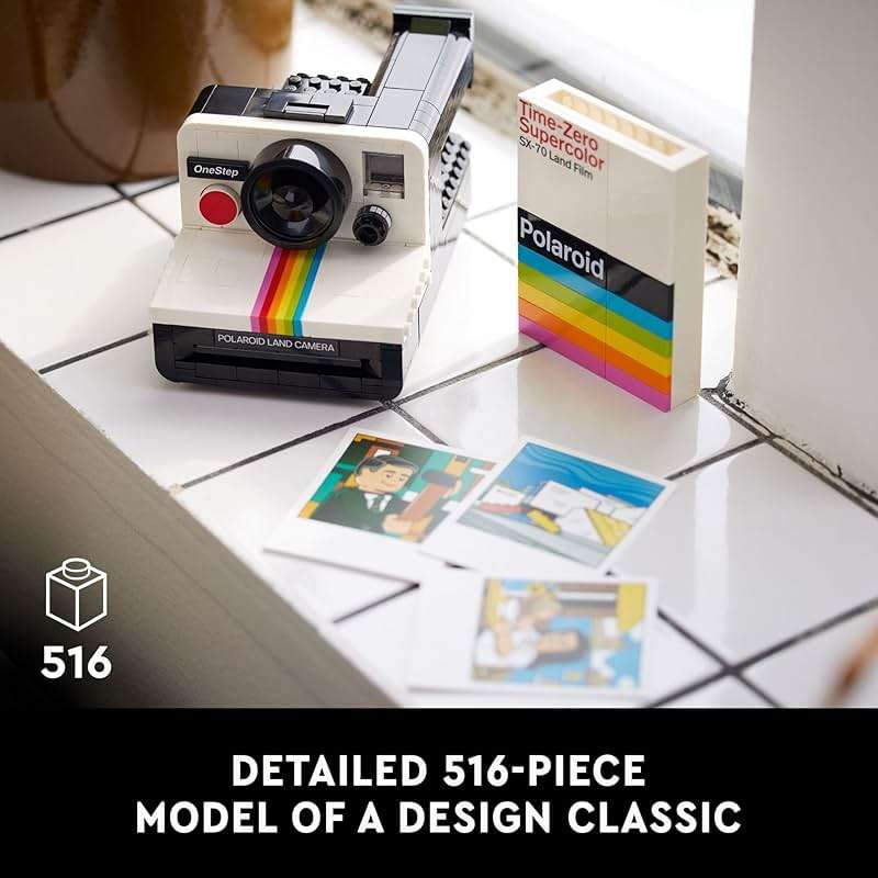 LEGO Ideas Polaroid OneStep SX-70 Building Set for Adults - Vintage Polaroid Model DIY Craft Kit, Ages 18+ - Gift for Birthdays - 21345 - Image 3