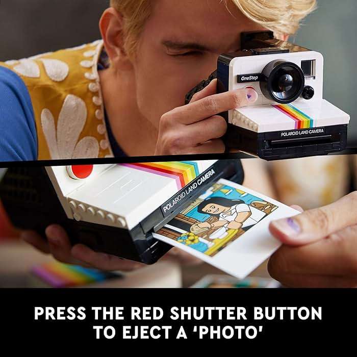 LEGO Ideas Polaroid OneStep SX-70 Building Set for Adults - Vintage Polaroid Model DIY Craft Kit, Ages 18+ - Gift for Birthdays - 21345 - Image 5