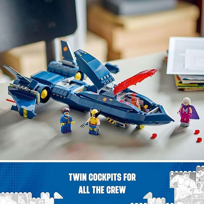 LEGO Marvel X-Men X-Jet Toy - Building Toy from X-Men '97 for Boys & Girls, Ages 8+ - Model Kit for Display and Play with 4 Minifigures - Gift Idea for Marvel Fans - 76281 - Image 3