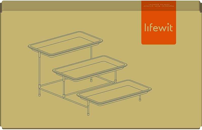 Lifewit 3 Tier Serving Tray, 12" x 6.5" White Plastic Tiered Food Serving Platters, Tiered Tray Stand for Party with Black Collapsible Metal Stand, Dessert Display Stands for Cookies, Crackers - Image 12