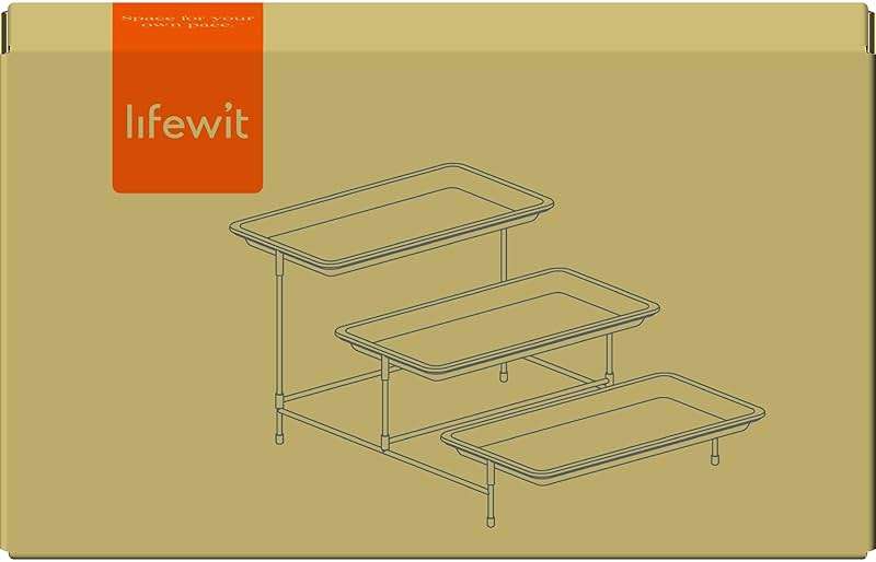 Lifewit 3 Tier Serving Tray, 12" x 6.5" White Plastic Tiered Food Serving Platters, Tiered Tray Stand for Party with Black Collapsible Metal Stand, Dessert Display Stands for Cookies, Crackers - Image 9