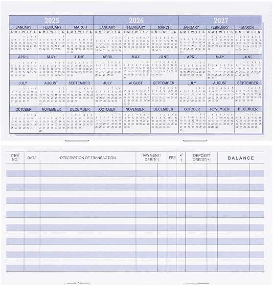 20 Pack Checkbook Register, Check Registers for Personal, Blank Ledger Transaction Registers for Personal or Business Bank, Check Register Book for Checking and Saving Account, Deposit and Credit Card - Image 2