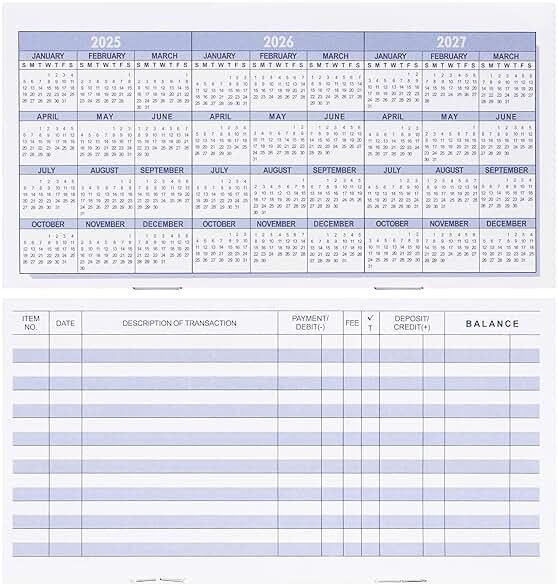 20 Pack Checkbook Register, Check Registers for Personal, Blank Ledger Transaction Registers for Personal or Business Bank, Check Register Book for Checking and Saving Account, Deposit and Credit Card - Product Image