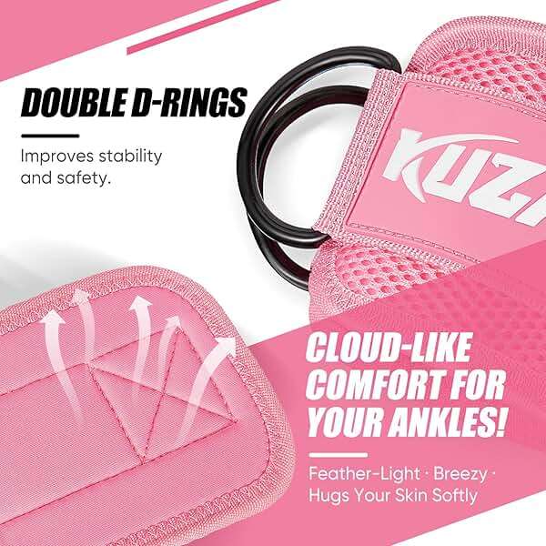 KUZARO Ankle Resistance Bands with Cuffs, Ankle Weights Bands for Working Out, Women Leg and Glutes Workout Equipment, Exercise Bands for Kickbacks, Butt and Booty Trainer, Home Gym Fitness Equipment - Image 4
