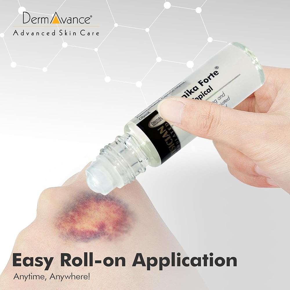 DermAvance Arnika Forte Roll-On – Arnica Gel for Bruising and Swelling After Surgery, Arnica gel Topical with Bromelain, Arnica Bruise Gel for Thin Skin and Sports Injuries – Clear, 10 ml - Image 6