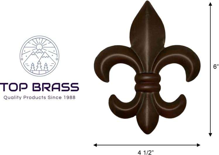 Top Brass 6" Metal Fleur De Lis Wall Decor Art (3 Pack) - New Orleans Style Home Decor - Image 3