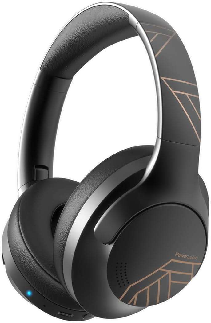 PowerLocus Bluetooth Headphones Over Ear, 50H Playtime with 4 EQ Modes Wireless Headphones with Microphone, HiFi Stereo Deep Bass, Soft Ear Cups, Foldable Lightweight Headset for Travel/Office/Workout - Image 1