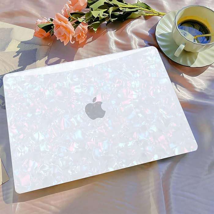 B BELK Compatible with MacBook Air 13 inch Case M5 2026 2025 2024-2022 M4 M3 M2 A3449 A3240 A3113 A2681, Plastic Hard Shell+Keyboard Cover+Screen Protector for MacBook Air 13.6 inch Case, Shiny Pearl - Image 3