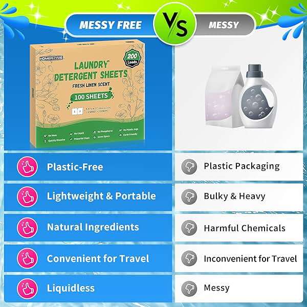 HOMERHYME Laundry Detergent Sheets - Fresh Linen Scent, 200 Loads (100 Sheets), Plastic Free Laundry Sheets for Travel, Dorms, Home, Apartments, Eco & Hypoallergenic - Image 6