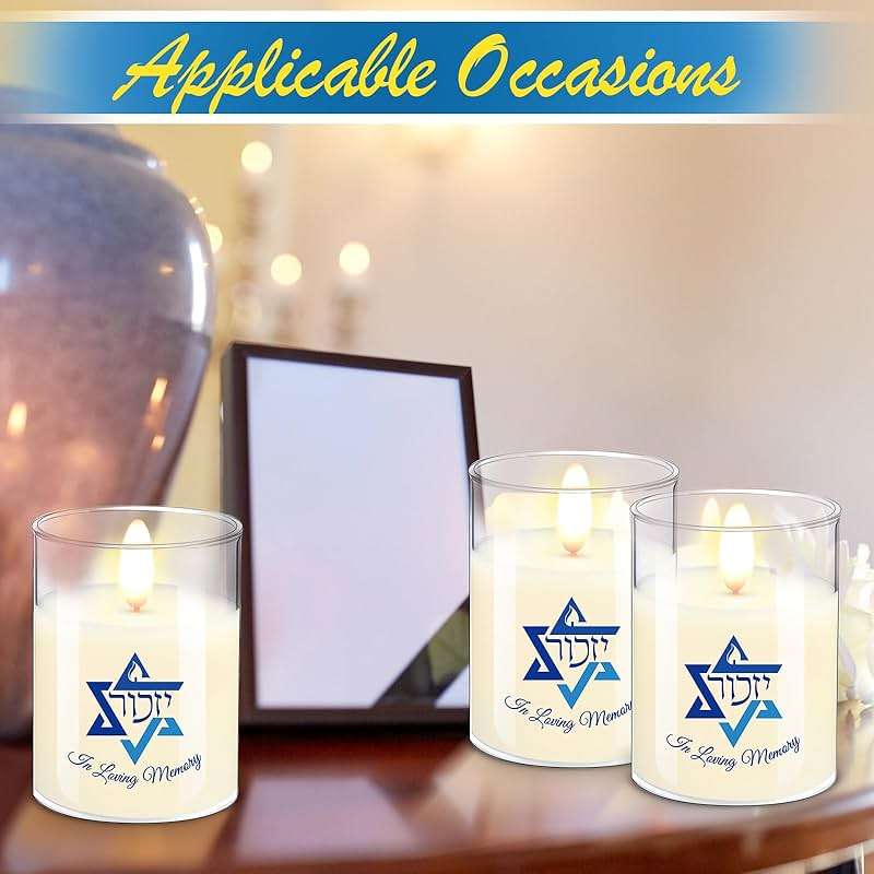 VIHOSE 2 Pcs Electric Memorial Candle LED Yahrzeit Candle for Loss of Loved One Sympathy Yizkor Flameless Candles Battery Powered Gift for Prayers Yom Kippur Chanukah Funeral Decoration - Image 7