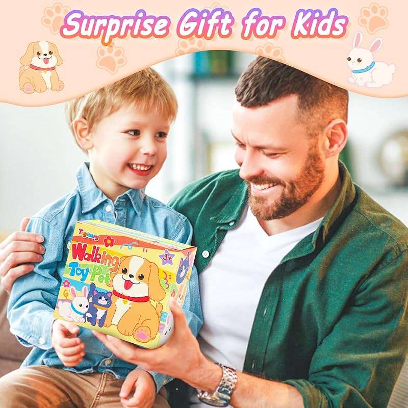 Tagitary Plush Toys Puppy Electronic Toy Dogs That Walk and Bark,Tail Wagging Fake Dog Interactive Dog Toy for Kids with Leash,Easter Christmas Birthday Gift for Toddlers Kids - Image 6